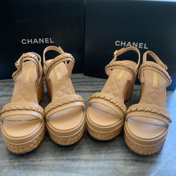 COPY - Chanel sandals in size 39. Beggie color. - Picture 8 of 9